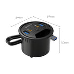 ORICO DESK-2U1C 데스크탑 전원 그로멧 다기능 허브