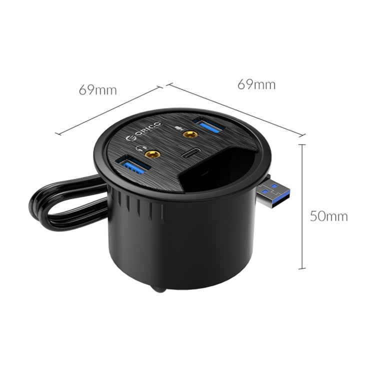ORICO DESK-2U1C 데스크탑 전원 그로멧 다기능 허브