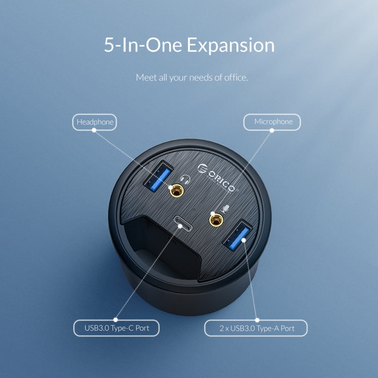 ORICO DESK-2U1C 데스크탑 전원 그로멧 다기능 허브