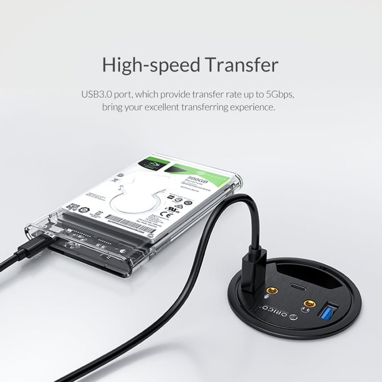 ORICO DESK-2U1C 데스크탑 전원 그로멧 다기능 허브