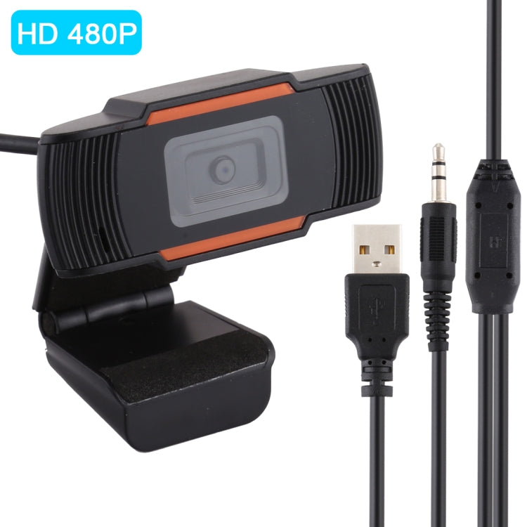 HXSJ A870 웹캠 HD 480P PC 카메라, 흡음 마이크 포함, Skype용 안드로이드 TV 회전 가능한 컴퓨터 카메라 USB 웹캠, 480P