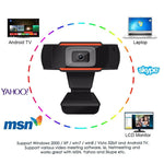 HXSJ A870 웹캠 HD 480P PC 카메라, 흡음 마이크 포함, Skype용 안드로이드 TV 회전 가능한 컴퓨터 카메라 USB 웹캠, 480P