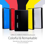 ORICO 2588US3-V1 2.5인치 USB3.0 하드 드라이브 인클로저, 실버, 레드, 블루, 블랙