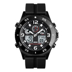 SKMEI 1538 Multi-Function Time Large Dial Steel Belt Men  Casual Sports Electronic Watch