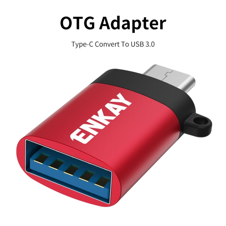 ENKAY ENK-AT101 알루미늄 합금 USB-C / 타입-C to USB 3.0 OTG 데이터 어댑터 컨버터, ENK-AT101