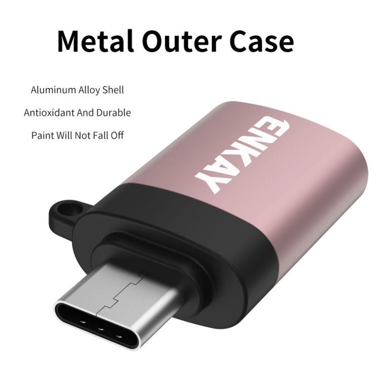 ENKAY ENK-AT101 알루미늄 합금 USB-C / 타입-C to USB 3.0 OTG 데이터 어댑터 컨버터, ENK-AT101