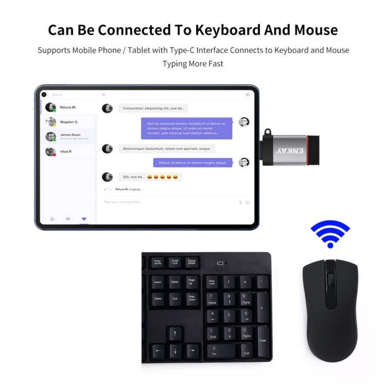 ENKAY ENK-AT101 알루미늄 합금 USB-C / 타입-C to USB 3.0 OTG 데이터 어댑터 컨버터, ENK-AT101