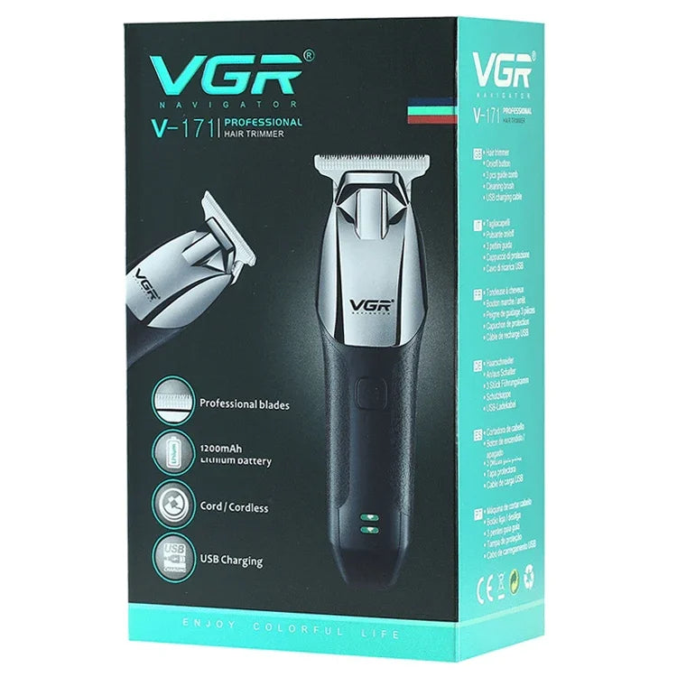 VGR V-171 5W USB 휴대용 푸시 화이트 전기 이발기, V-171