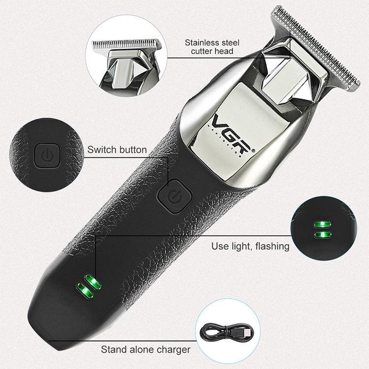 VGR V-171 5W USB 휴대용 푸시 화이트 전기 이발기, V-171