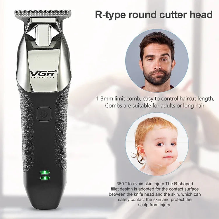 VGR V-171 5W USB 휴대용 푸시 화이트 전기 이발기, V-171
