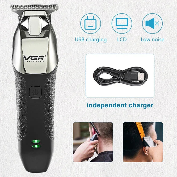 VGR V-171 5W USB 휴대용 푸시 화이트 전기 이발기, V-171