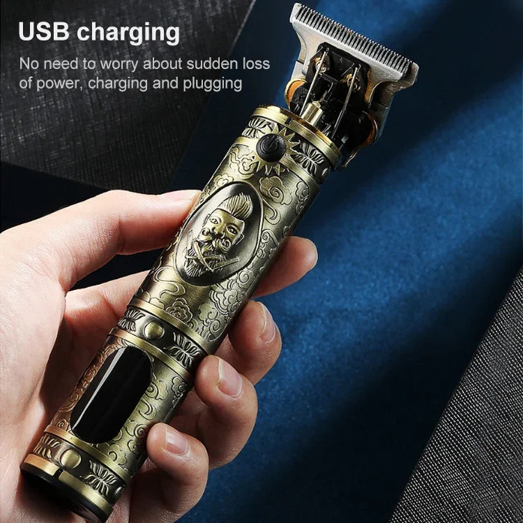 VGR V-228 5W USB 복고풍 조각 헤어 클리퍼 LED 디지털 디스플레이, V-228 (브론즈), V-228 (실버)