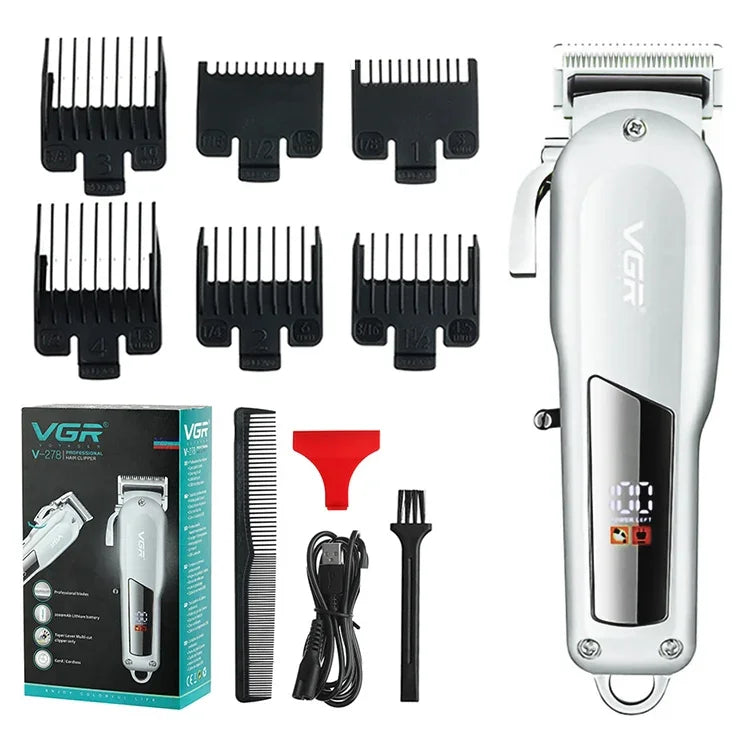VGR V-278 10W USB 금속 전기 이발기 LED 디지털 디스플레이, V-278 (골드), V-278 (실버)