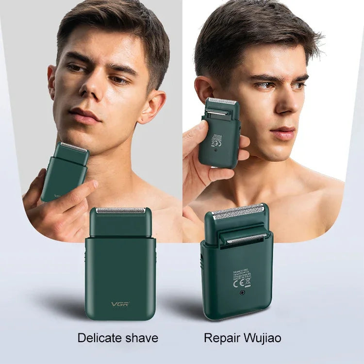VGR V-390 5W USB 휴대용 왕복식 전기 면도기, V-390 (블랙), V-390 (그린)