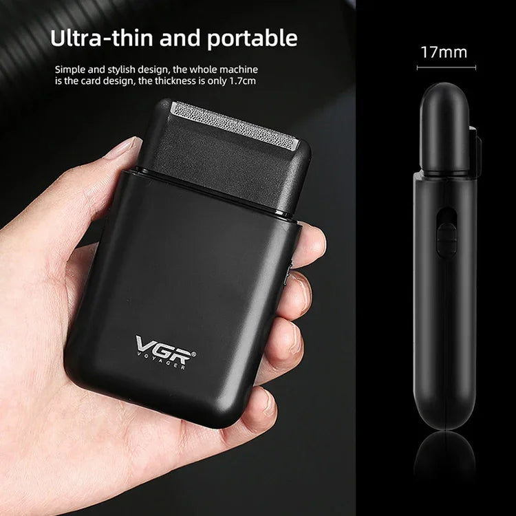VGR V-390 5W USB 휴대용 왕복식 전기 면도기, V-390 (블랙), V-390 (그린)