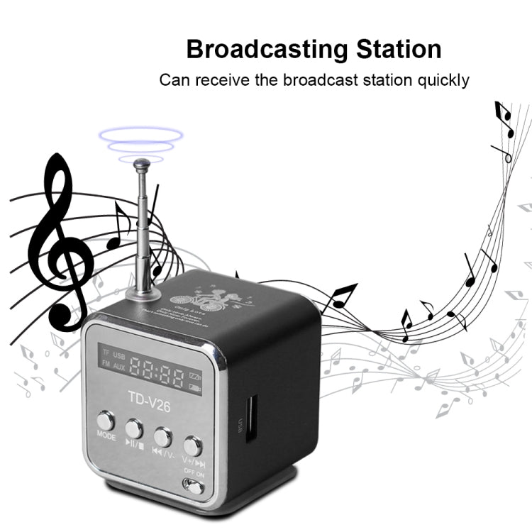 FM 미니 다기능 라디오 USB 노트북 스피커 TV 휴대폰 지원 SD/TF 카드 MP3 음악 플레이어 휴대용 스피커