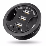 3포트 USB 2.0 허브 3.5mm 오디오 및 마이크 잭 포함