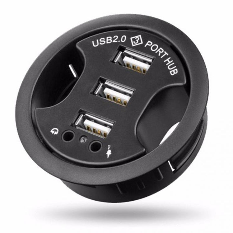 3포트 USB 2.0 허브 3.5mm 오디오 및 마이크 잭 포함