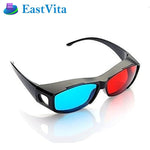 빨강 파랑 3D 안경 아날로그 프레임 3D 비전 안경, 게임 스테레오 영화 입체 안경 플라스틱 안경, 빨강 파랑