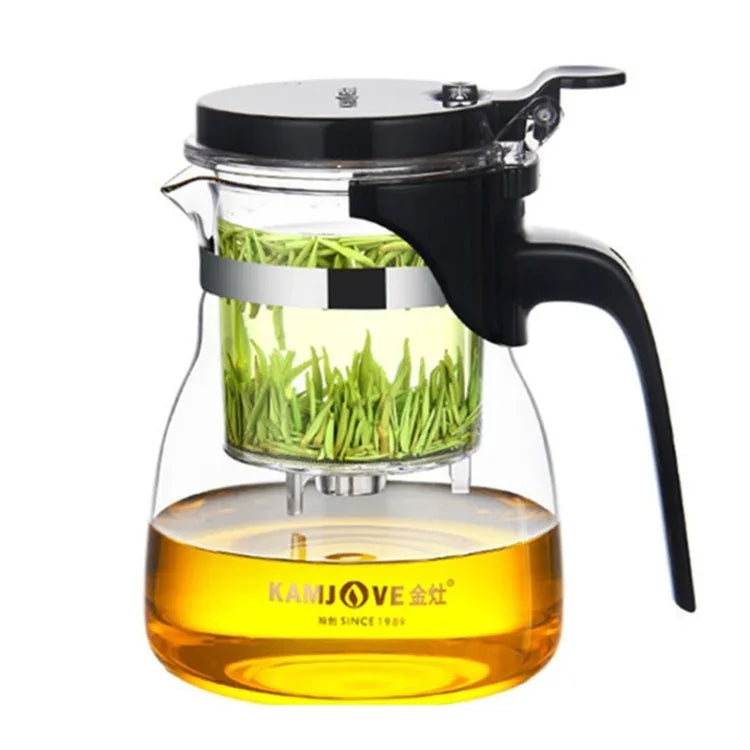 KAMJOVE 우아한 컵 버블 다관 사무실 꽃 다관 내열 유리 차 세트, K-200 400ML, K-201 500ML, K-202 750ML, K-203 600ML, K-204 600ML, K-205 900ML