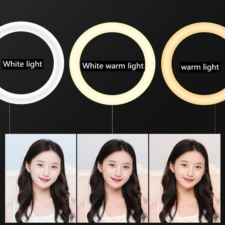 HQ-18N 18인치 45cm LED 링 브이로그 촬영 비디오 조명 키트 리모컨 & 휴대폰 클램프 & 2.1m 삼각대 마운트 포함, EU 플러그, 18인치