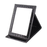 사각 스탠드 가죽 메이크업 거울 악어무늬 휴대용 화장 거울, 블랙 L 18x25.5x1.6CM, 블랙 M 15x20.5x1.6CM, 블랙 S 12x17.5x1.6CM, 브라운 L 18x25.5x1.6CM, 브라운 M 15x20.5x1.6CM, 브라운 S 12x17.5x1.6CM, 레드 L 18x25.5x1.6CM, 레드 M 15x20.5x1....