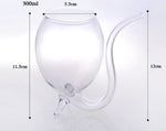 300ML 창의적인 유리 머그 우유컵 빨대 포함 냉음료 컵 주스 머그 와인잔, 300ML 주스 머그
