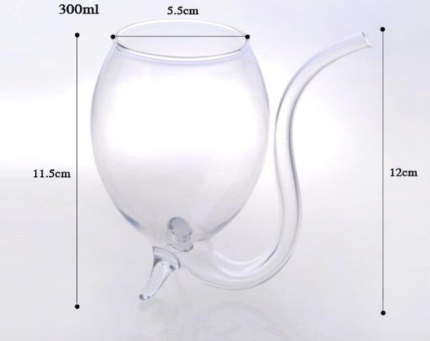 300ML 창의적인 유리 머그 우유컵 빨대 포함 냉음료 컵 주스 머그 와인잔, 300ML 주스 머그
