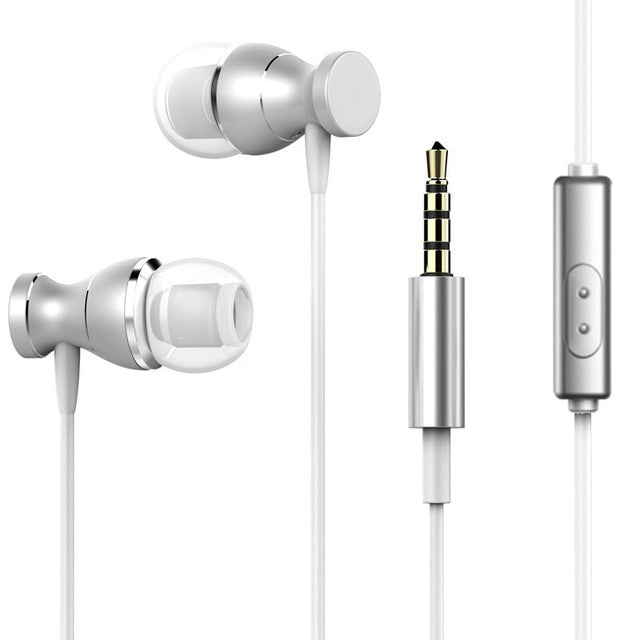 스포츠 헤드폰 3.5mm 잭 이어폰 땀 방지 스테레오 강력 베이스 음악 자석 헤드셋 마이크 포함 아이폰 삼성용