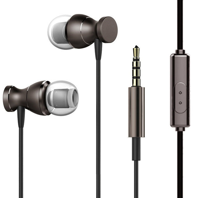 스포츠 헤드폰 3.5mm 잭 이어폰 땀 방지 스테레오 강력 베이스 음악 자석 헤드셋 마이크 포함 아이폰 삼성용