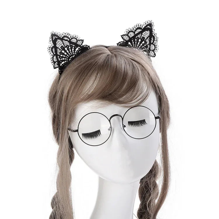 Women Lace Lovely Cat Ear Hairband Head Chain