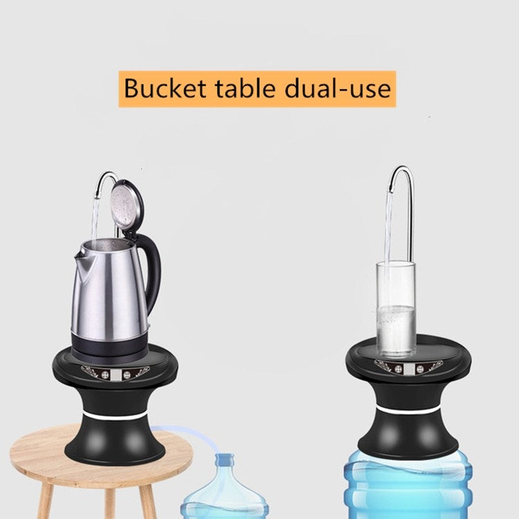 트레이 버킷 워터 펌프 USB 충전식 무선 전기 미네랄 워터 버킷 자동 급수기, 블랙