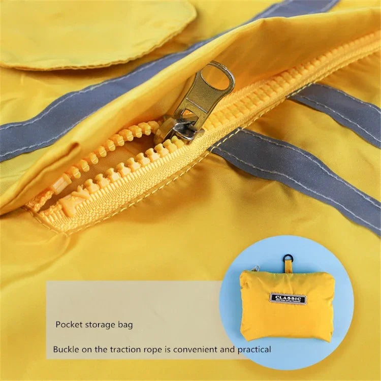 접이식 반사 줄무늬 후드 애완동물 우비 강아지 방수 옷, S, M, L, XL, XXL