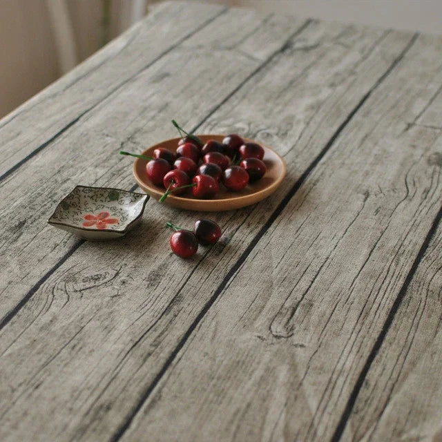 빈티지 인기 테이블보 린넨 직사각형 테이블보 나무결 방진 식당 테이블 커버, 50x70cm, 70x70cm, 90x90cm, 100x140cm, 140x140cm, 140x180cm, 140x200cm, 140x220cm