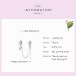 S925 실버 고양이 안전 체인 DIY 팔찌 액세서리