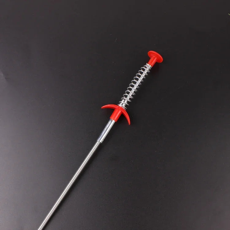 금속 와이어 브러시 손 주방 싱크대 청소 후크 하수구 뚫는 도구, 60cm
