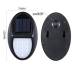 10개 LED SMD 2835 태양광 IP65 방수 모션 센서 야외 마당 LED 벽등