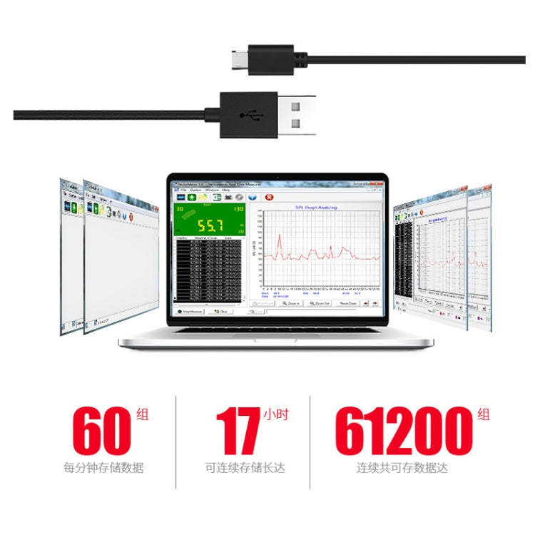 SNDWAY 휴대용 고정밀 소음 데시벨 미터, SW523, SW524(저장+USB 통신)