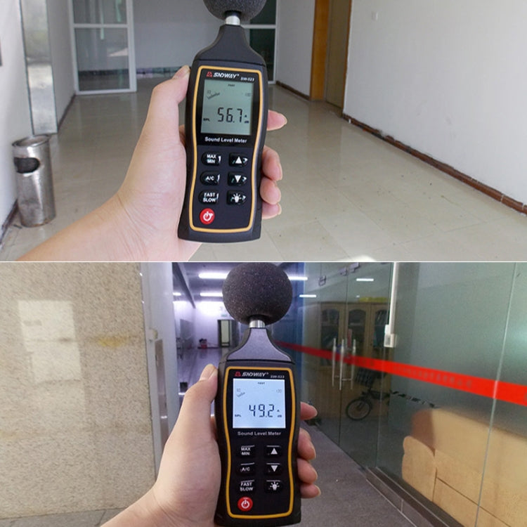 SNDWAY 휴대용 고정밀 소음 데시벨 미터, SW523, SW524(저장+USB 통신)