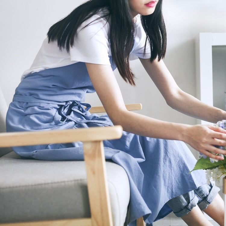 면 린넨 피쉬테일 롱 슬림핏 앞치마 플로리스트 매니큐어 샵 작업복