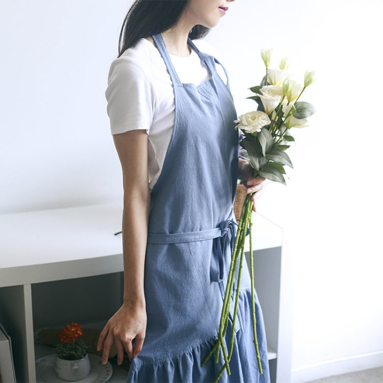 면 린넨 피쉬테일 롱 슬림핏 앞치마 플로리스트 매니큐어 샵 작업복
