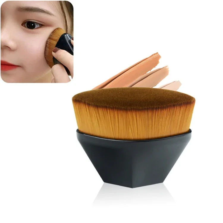페탈 파운데이션 브러시 BB 크림 메이크업 브러시 루스 파우더 브러시 플랫 키트 핀셀 마키아젬, 블랙, 핑크