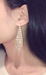 슈퍼 플래시 다이아몬드 투톤 태슬 귀걸이 여성용, 골드 클립 귀걸이, 골드 스터드 귀걸이, 실버 클립 귀걸이, 실버 스터드 귀걸이