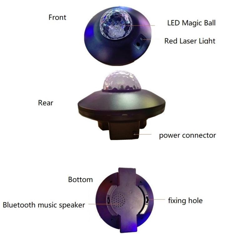 LED 워터 웨이브 레이저 별빛 하늘 프로젝터 라이트 USB 리모컨 블루투스 음성 제어 레이저 라이트 회전 마법 구슬 라이트