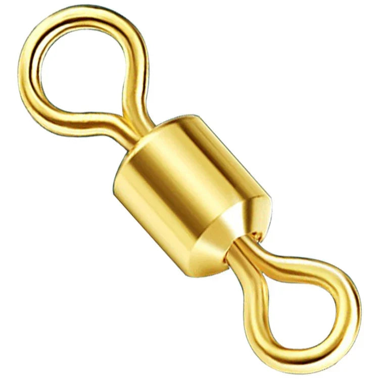 100 PCS Fishing Tackle Supplies Zimu Swivel Gold-plated Swivel Fishing Accessories, Length 1.1cm, Length 1.0cm, Length 0.9cm, Length 0.8cm