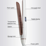 Professional Hair Straightener LED Display Ceramic Coating Plate Ionic Curling Flat Iron