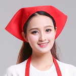 웨이터 남녀 주방 작업 터번 모자 삼각 스카프 셰프 모자, 조절 가능