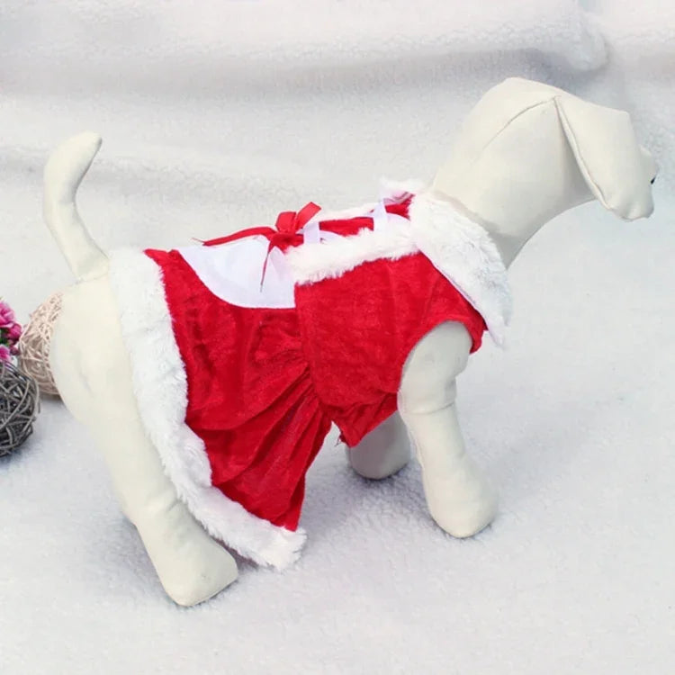 크리스마스 강아지 옷 소형견용 산타 강아지 의상 겨울 애완동물 코트, L, M, S, XS, XXS