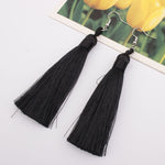 3 PCS Women Boho Fashion Long Tassel Earrings, Black, Blue, Yellow, Purple, Red, Pink, White, Multicolor, wine red, rose red, green, grey, deep coffee, coffee