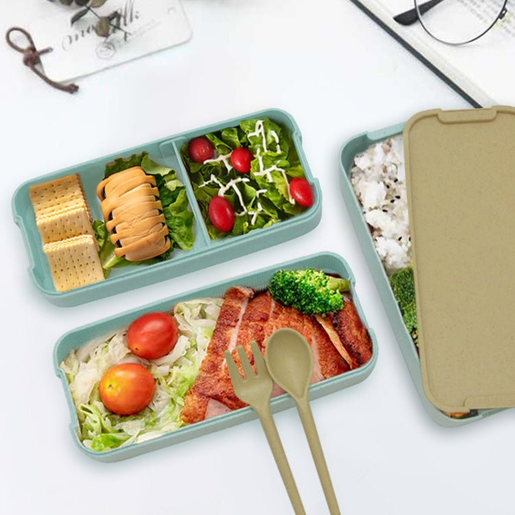 900ml 3단 도시락 식품 용기 밀짚 소재 전자레인지 사용 가능 식기 도시락통